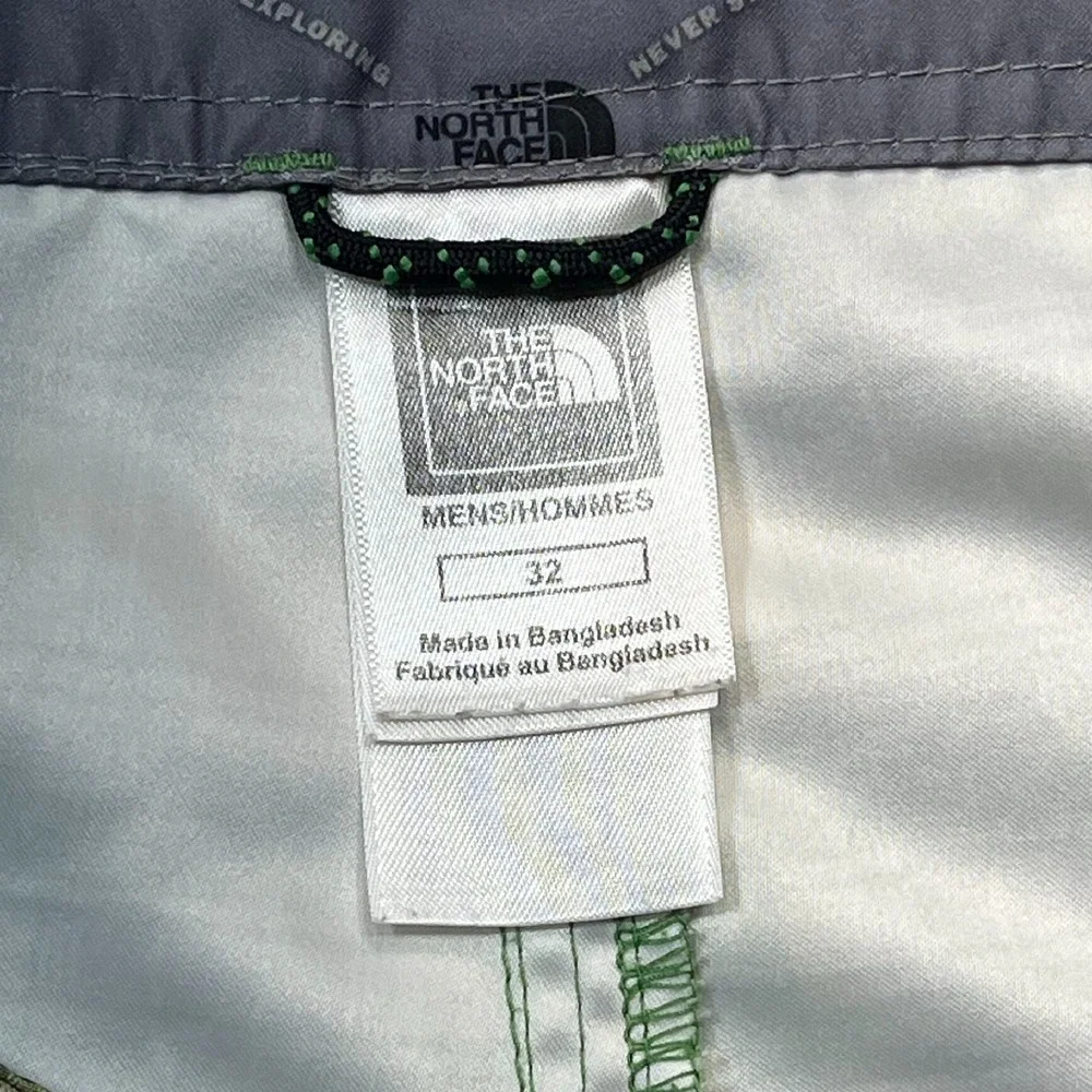 The North Face Quick Dry‎ Mens Board Shorts Size 32 Plaid Green Yellow